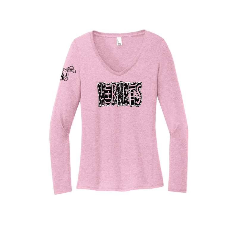 Whimsical Hornet Women's Long Sleeve V-Neck